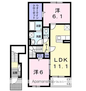 茨城県鹿嶋市大字佐田【アパート】の間取り