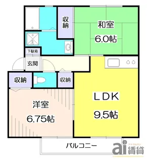 2LDKの間取り画像