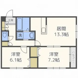 2LDKの間取り画像