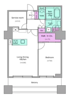 レジディアタワー上池袋(タワー棟)【9階】の間取り
