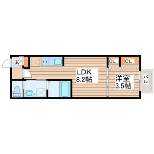 fleur黒松【2階】の間取り