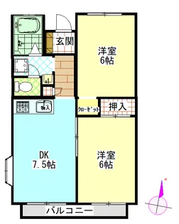 ヴォーン椚台【2階】の間取り