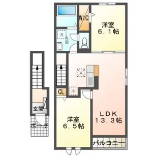 シェルト クレーテ津【2階】の間取り