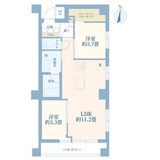 成城エコーハイツ【7階】の間取り