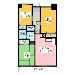 グランドゥール二方【4階】の間取り