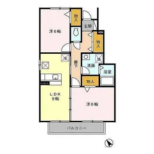 ローズコート夢 A棟【1階】の間取り