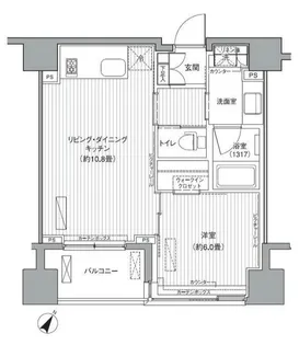 東京都中央区日本橋富沢町【マンション】の間取り