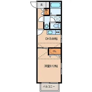 アフォリステーションノース壱番館【2階】の間取り