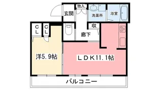 カサ・マルソ瓦林【1階】の間取り
