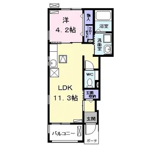 ビオーラ築盛I【1階】の間取り