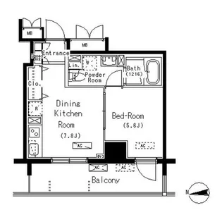 東京都台東区元浅草1【マンション】の間取り