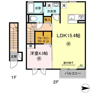 鳥取県倉吉市東巌城町【アパート】の間取り