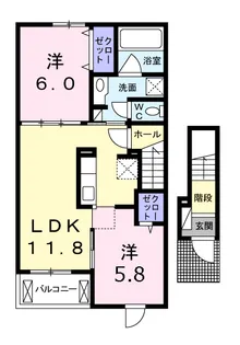 フォンテーヌ【2階】の間取り