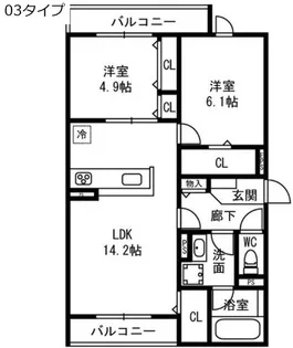 D-residence西野 A棟【3階】の間取り