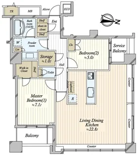 CHIBA CENTRAL TOWER【33階】の間取り