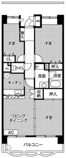 ビレッジハウス潮見タワー1号棟【6階】の間取り