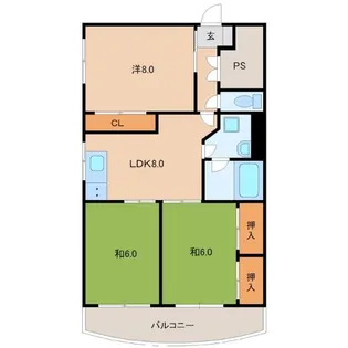 アーバンハイツ【2階】の間取り