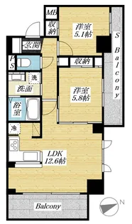 センチュリー八王子ルミエール【5階】の間取り
