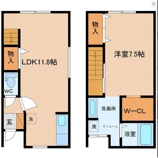 カナルパークサイドRIO WEST G棟【1階】の間取り