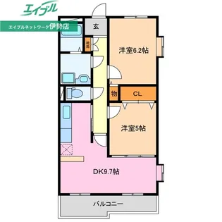 クレセールヴァンブ【2階】の間取り