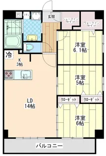 フェンテ ヴァレー【1階】の間取り