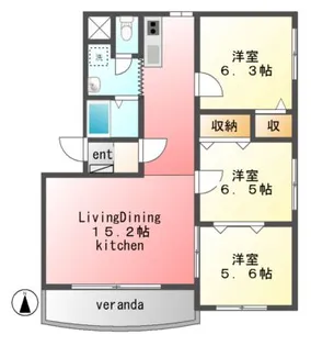 華美が丘六番館【2階】の間取り