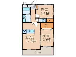 エル・デ・ルポ小倉東【2階】の間取り