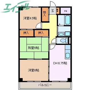 プレアールときわ【4階】の間取り