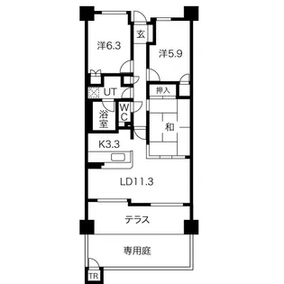 上杉ソルステージュウエスト【1階】の間取り
