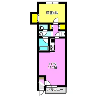 プラムハイツC【1階】の間取り