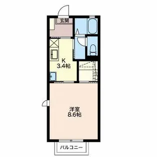 メゾンイリス【1階】の間取り