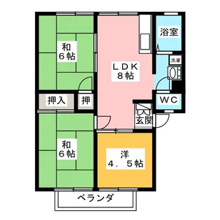 サンシティ中御所【1階】の間取り