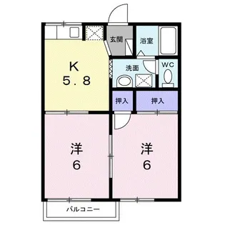 ファミールパークスC【2階】の間取り