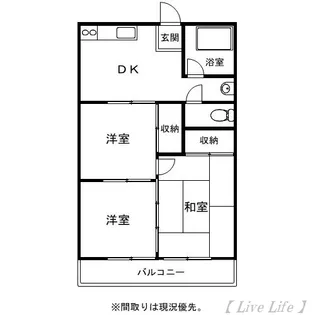 長友コーポ【1階】の間取り