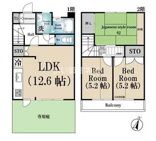 レクタウン玉川学園E棟の間取り