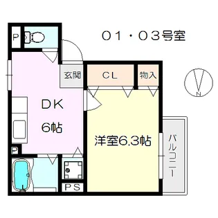 フォンテーヌ塚口【1階】の間取り