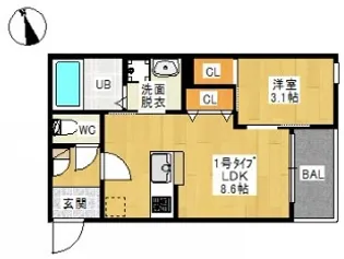 REGALEST老松グランデ【2階】の間取り