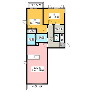 クオリスタ【3階】の間取り