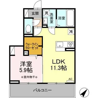 モンテリーヴルI【3階】の間取り