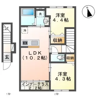 Chateau・Arv(シャトー・アルヴ)【2階】の間取り