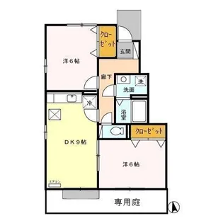ヴィラ ノボノ A【1階】の間取り