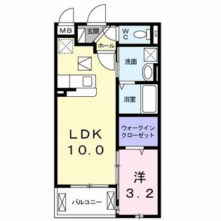 シャンテ箕面【1階】の間取り
