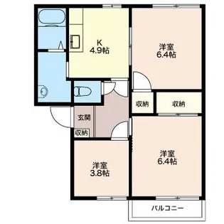 ウィンハイツD【2階】の間取り