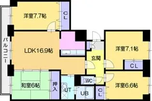 サーム森林公園壱番館【7階】の間取り