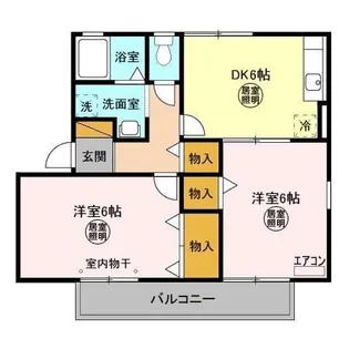 マミセントラルハイツD【2階】の間取り