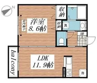 ウイング白金【2階】の間取り