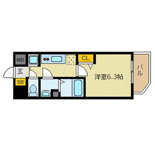 プレサンス江戸堀【10階】の間取り