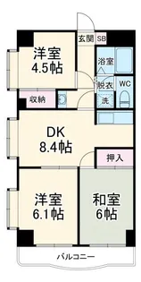 ハイブリッジソシア【3階】の間取り