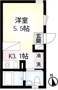 リシェス北千住【3階】の間取り