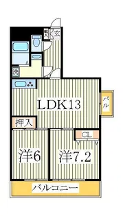 マンションフジフィールド【2階】の間取り